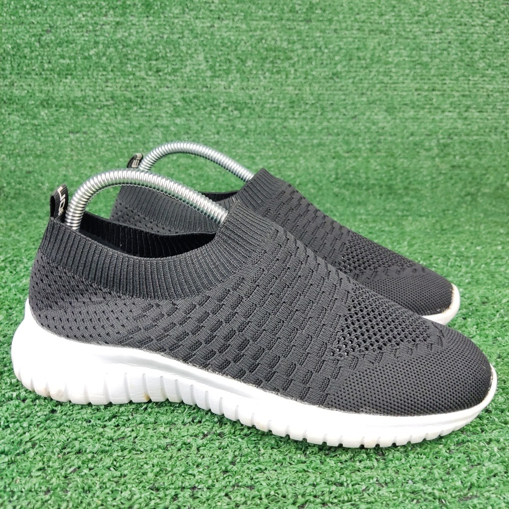Tiosebon Sneakers Women 8.5 Black 8636 Slip On Knit Mesh Walking Shoes